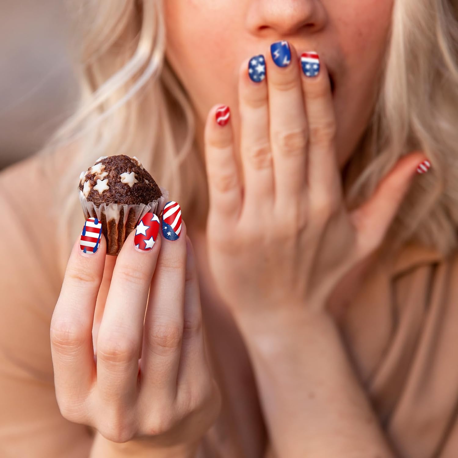 Whaline 6Pcs Patriotic Nail Plates Stamping Set USA Flag Star Stamp Templates 4th of July Nail Art Plates for Independence Day DIY Print Manicure Salon Design-BrightBean Baby