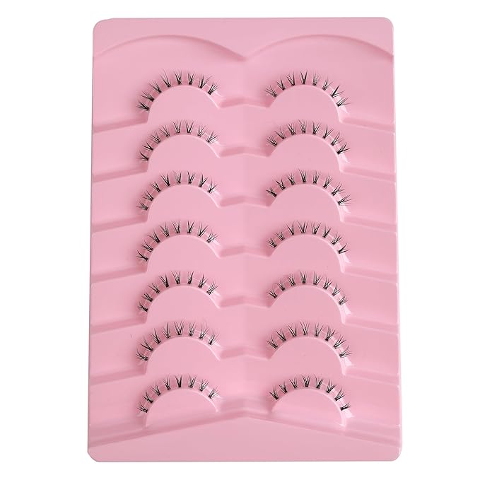Lashes Natural Bottom Lashes 9mm Lower Strip Lashes Extention False Eyelashes Natural Look Wispy Bottom Eyelashes Fake Lashes Pack 7 Pairs-BrightBean Baby