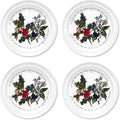 Portmeirion Holly and Ivy 7.25" Bread & Butter Plate (Set of 4) - Earthenware Side Plates, Holly Design - Festive Christmas Tableware - Microwave, Oven, Freezer, Dishwasher Safe - Holiday Dishware