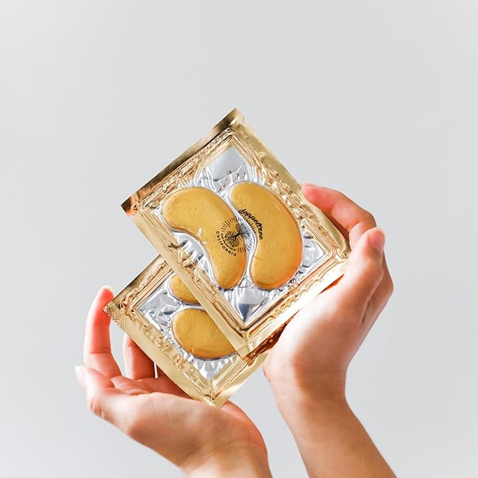 Under Eye Patches & Masks (18 Pairs) - All Natural Anti Aging Treatment for Bags, Puffiness, Wrinkles, & Dark Circles - 24K Gold, Collagen, Hyaluronic Acid, Hydrogel - Formulated in San Francisco-BrightBean Baby