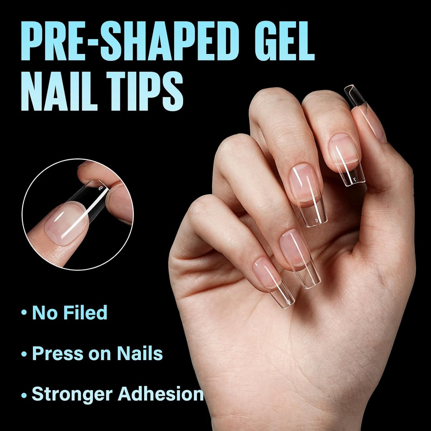 TOMICCA Medium Square Nail Tips, 504Pcs Half Matte Press on Full Cover Acrylic Nails, 12 Sizes Pre-Shape Soft Acrylic Fake Nail Tips for Nail Extension Art Home DIY Nail Salon-BrightBean Baby