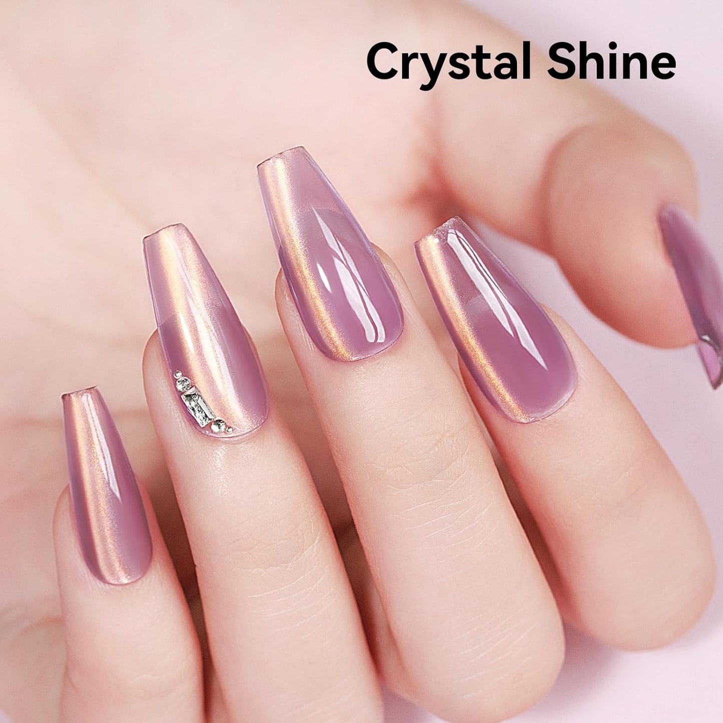 Cat Eye Gel Polish Light Purple Glass Jelly Magnetic Nail Polish Gel Smoothie Glitter Gloss Shine Mauve Color Velvet UV Gel Polish For Nail Art Manicure DIY At Home 12ml-BrightBean Baby