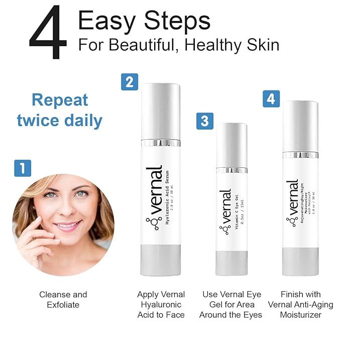 Vernal Anti Wrinkle Eye Cream - Vitamin C and Hyaluronic Acid Infused Collagen Eye Cream, Dark Circle Depuffing Eye Bag Cream for Dark Circles, Puffiness, Under Eye Bags, Crows Feet & Fine Lines-BrightBean Baby