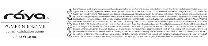 Raya Pumpkin Enzyme Facial Puree (127) | Gentle and Exfoliating Treatment for All Skin | Reduces Fine Lines and Minimizes Pore Size-BrightBean Baby