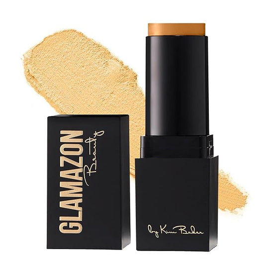 Glamazon Second to None Foundation Stick, Sunkissed Tan, Light-to-Full Coverage, Weightless Makeup With a Glowy Natural Finish-BrightBean Baby