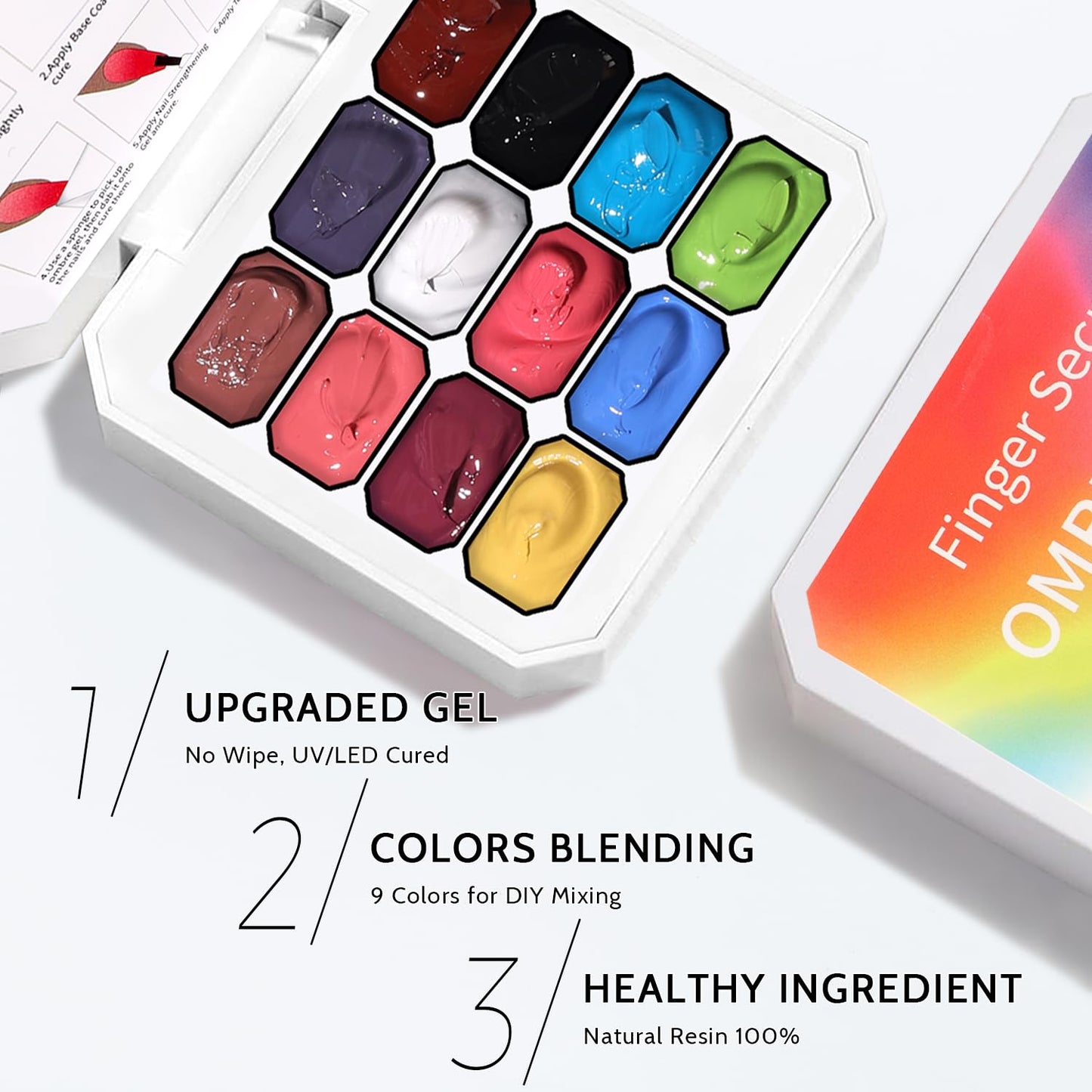 Sponge Pat Paint Nail Gel, Ombre Nails Gradient Gel Nail Blush Blooming Aura Nails Drawing Stripper Floral Painting DIY Nail Art, No Wipe, UV/LED Curing (12 Colors D)-BrightBean Baby