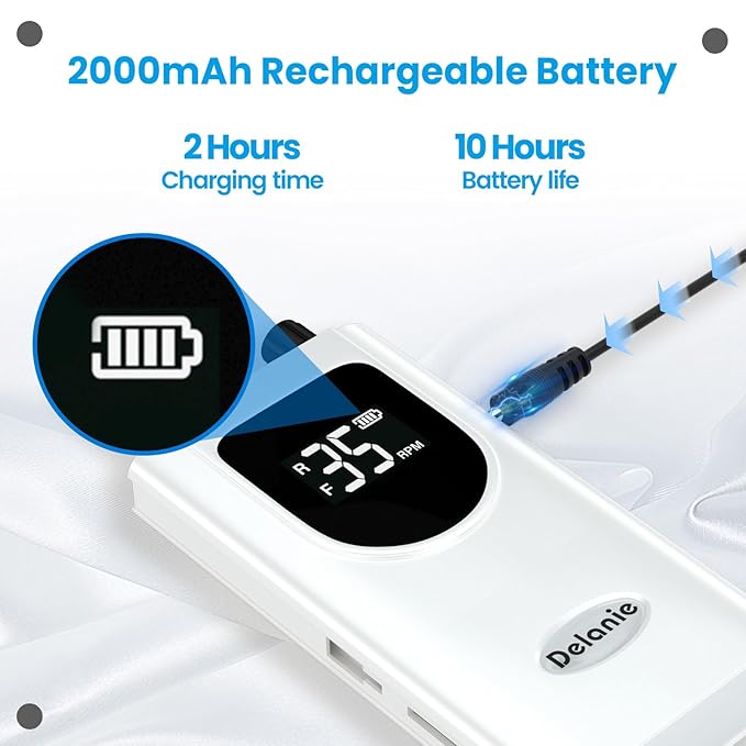 Delanie Professional Nail Drill High Torque 35000 RPM Rechargeable Portable Electric Nail File Filer for Acrylic Gel with Cuticle Bits, Salon Manicure Tool, White-BrightBean Baby