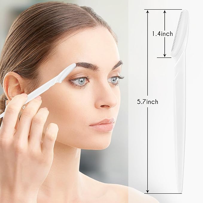 6 Pcs White Eyebrow Razor, Face Razors Multipurpose, Facial Razors for Women Men, Eyebrow Trimmers Shaver with Protective Cover, Dermaplaning Tools for Face Body Use, Facial Hair Removal Tools-BrightBean Baby