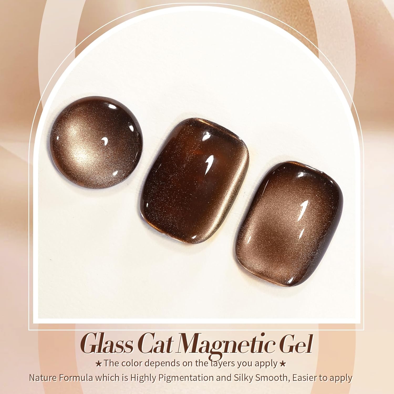 BORN PRETTY Cat Magnetic Eye Gel Nail Polish,Brown Jelly Glass Magnetic Gel Polish Glitter Soak Off Nail Art Salon Manicure Home Gift 15ml-BrightBean Baby