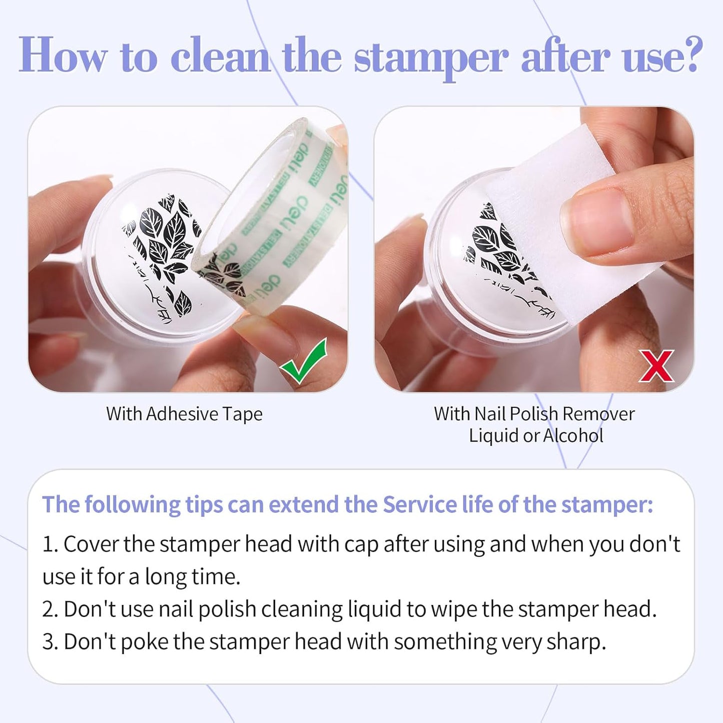 Born Pretty French Tip Nail Stamp, 6PCS Art Stamper With Scrapers, Silicone Stamping Long & Short Jelly Stamper Kit for French Manicure Home DIY Art Salon-BrightBean Baby