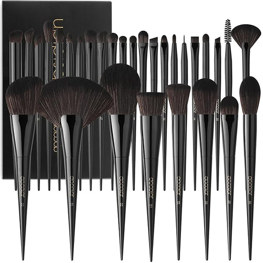 Docolor Makeup Brushes Set Professional 30Pcs Obsidian Makeup Brushes Premium Synthetic Powder Kabuki Foundation Contour Blush Concealer Eye Shadow Blending Eyeliner Crease Eyebrow Make Up Brush Kit-BrightBean Baby