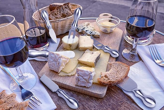 WoneNice Cheese Knife Set, 6-Piece Stainless Steel Knives for Charcuterie, Gift Ready