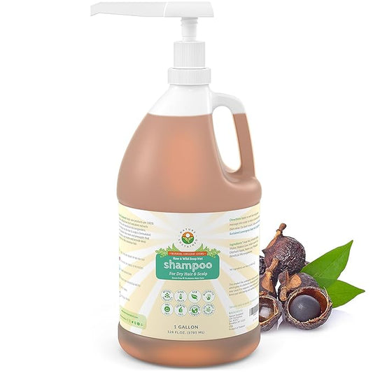 Natural Shampoo for Dry Hair & Scalp - Organic, Raw & Wildcrafted with Probiotics, Hypoallergenic & Sulfate Free Hydrating Shampoo for Dryness, Frizz, Breakage, Itchiness, Thinning - Gallon, Original-BrightBean Baby