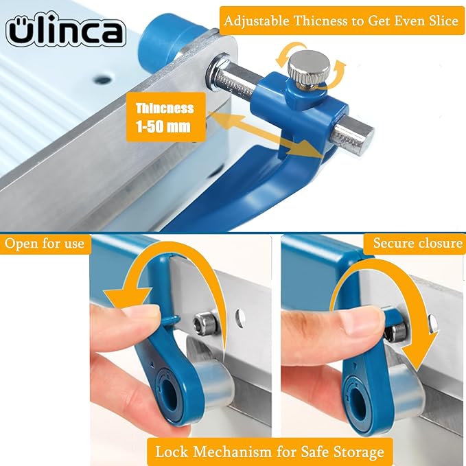 Cheese Slicer Cutter with Board, Adjustable Thickness function,Multipurpose Cheese Slicers for Block Cheese,Can Easily cutting Cheese, Strong Cutting Suitable for Cutting Sausage,spam,Cucumber, Jerky