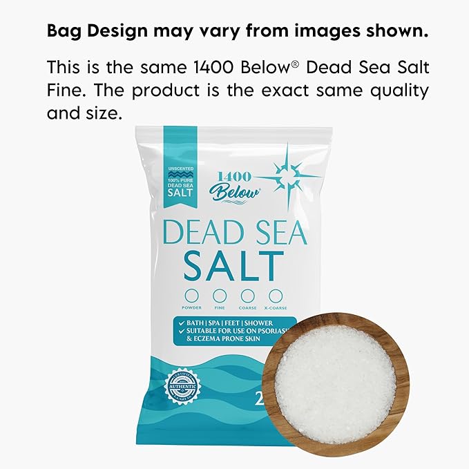 LA Salt Co.'s 100% Pure and Natural Dead Sea Salt Bulk 55 lb bag, Fine Grain-BrightBean Baby