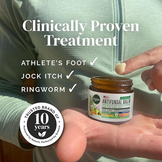 Puriya Clinically Proven Antifungal Cream for Skin Fungus, Extra-Strength Athletes Foot Cream Treatment, Jock Itch, Ringworm Treatment for Humans, Anti Fungal Itchy Skin Relief with Tea Tree Oil-BrightBean Baby