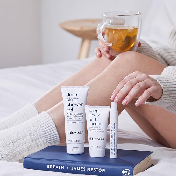 thisworks Sleep Retreat Box Gift Set: Deep Sleep Pillow Spray, Body Moisturizer and Shower Gel. Travel set to Promote Sleep with Lavender, Camomile and Vetivert-BrightBean Baby