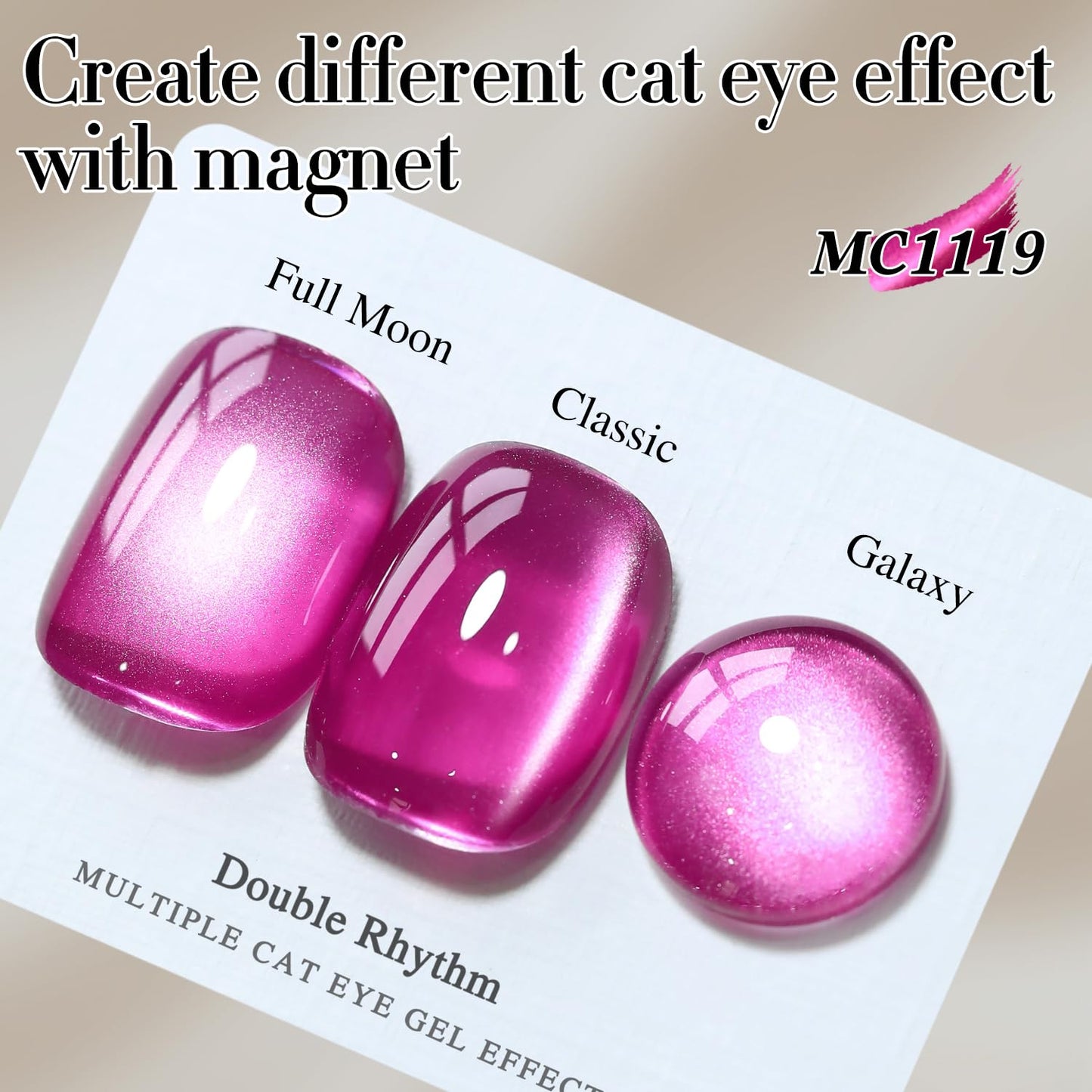 Double Rhythm Jelly Glass Cat Eye Gel Polish with Magnet 15ML Holographic Glitter Shimmer Translucent Sheer Color Magnetic Nail Polish Salon DIY at Home (Jelly Violet-MC1119)-BrightBean Baby