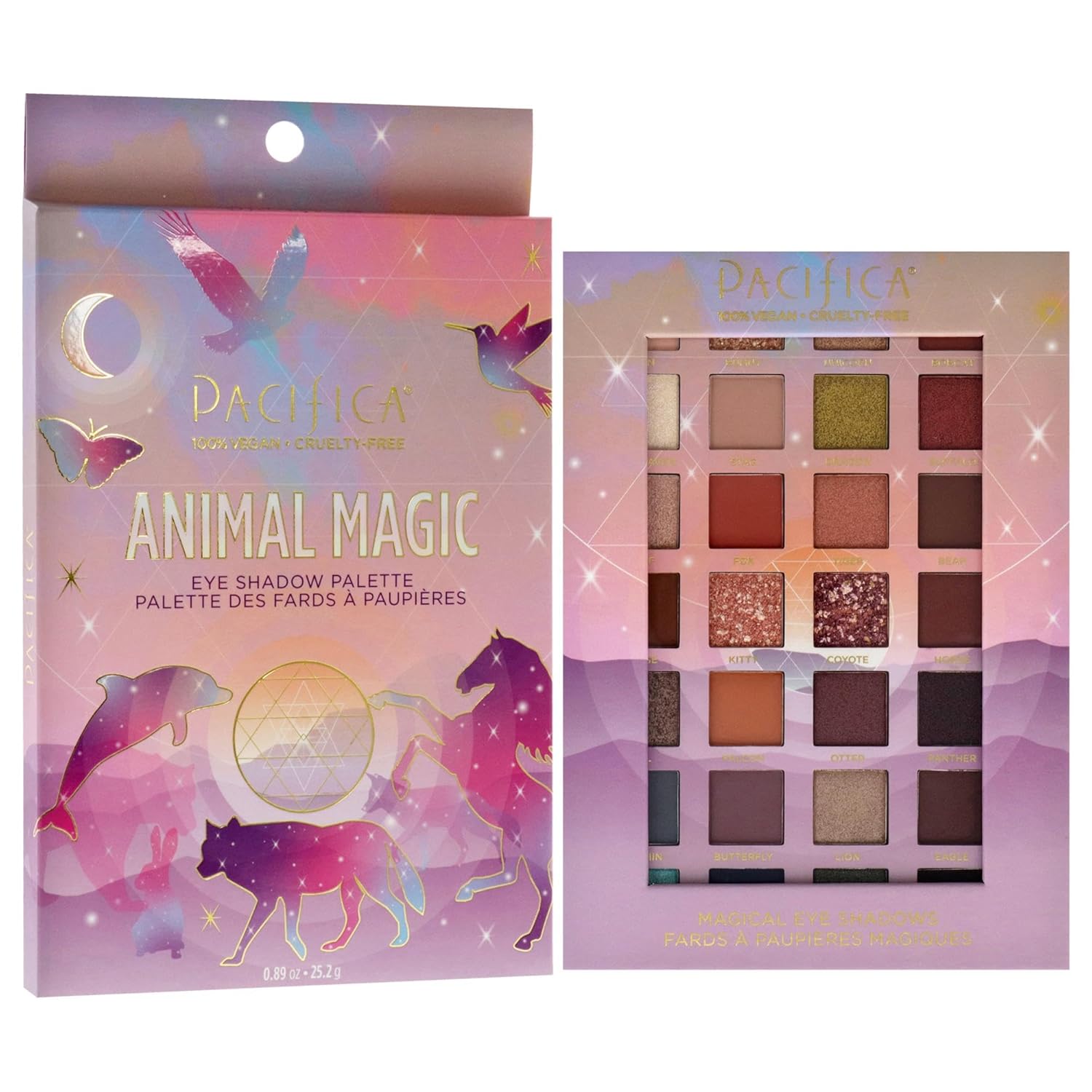 Pacifica Eyeshadow Palette – Animal Magic with Colorful Blendable Shades, Highly Pigmented Mineral Eyeshadow, Talc-Free, Vegan & Cruelty-Free, 0.89 oz (28 Shades)-BrightBean Baby