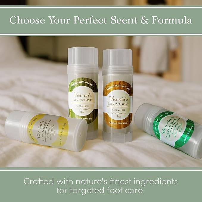 Victoria's Lavender Heel Balm Stick – Ultra-Rich Foot Therapy Balm for Dry, Cracked Feet – Softener for Cracked & Rough Skin – Dry Heels Treatment for Men and Women - Lavender Mint - 2 packs-BrightBean Baby