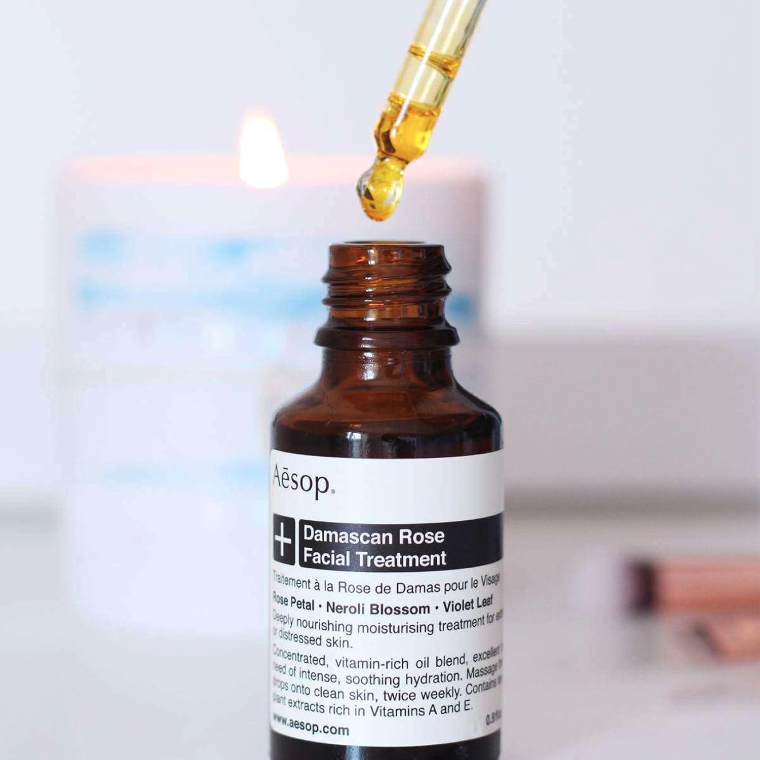 Aesop Damascan Rose Facial Treatment Oil | Hydrating Face Oil with Rose Petal, Neroli Blossom & Violet Leaf | Nourishing Vitamins & Fatty Acids for Dry, Distressed Skin | 0.8 fl oz-BrightBean Baby