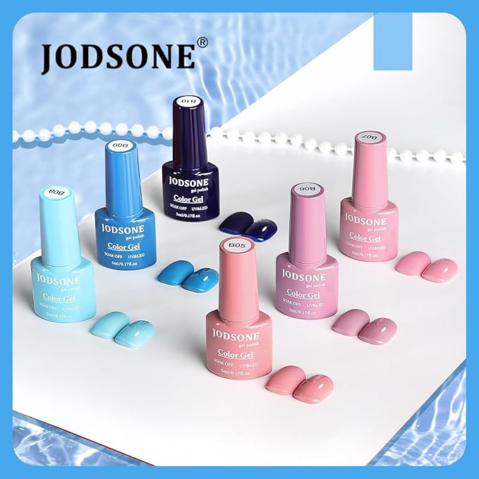 JODSONE Same Color Same Bottle 32 Colors Gel Nail Polish with U V Light Soak Off Glitter Base Top Matte Coat Manicure Salon Home DIY-BrightBean Baby