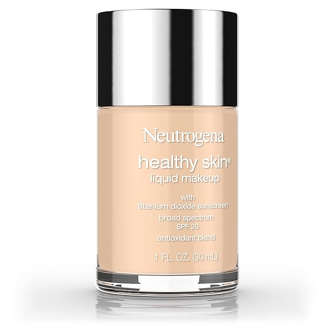 Neutrogena Healthy Skin Liquid Makeup Foundation, Broad Spectrum SPF 20 Sunscreen, Lightweight & Flawless Coverage Foundation with Antioxidant Vitamin E & Feverfew, Natural Beige, 1 fl. oz (Pack of 2)-BrightBean Baby