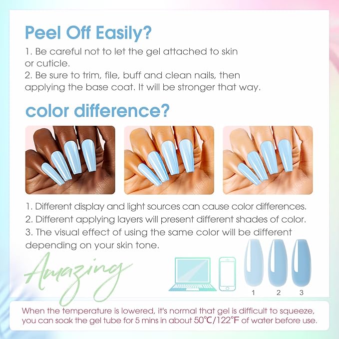 ROSALIND 12PCS Poly Nail Gel Kit with Mini Nail Lamp Nude Brown Cherry Pink Poly Extension Gel Kits-BrightBean Baby