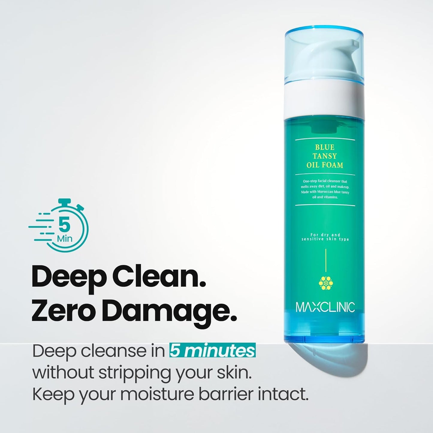 [K-Beauty] Blue Tansy Oil to Foam - All-in-One Korean Face Wash OilBased Foaming Facial Cleanser - Excess Sebum & Oil Control - Makeup Deep Cleansing Oil for All Skin Types (3.88 fl oz)-BrightBean Baby