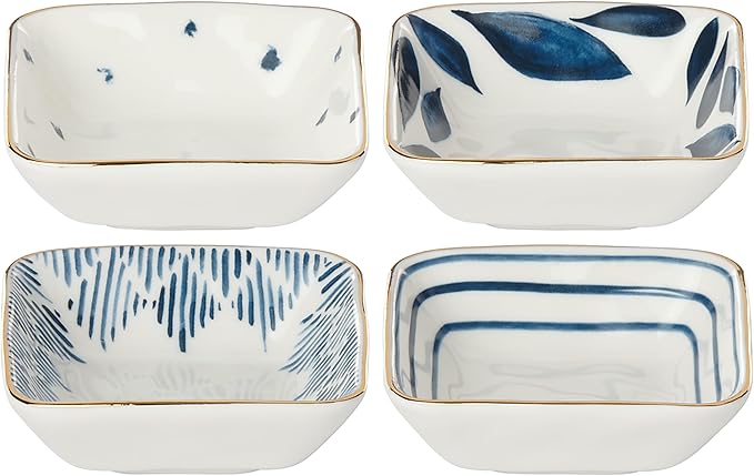 Lenox Blue Bay 4-Piece Stacking Dip Bowl Set, 0.95 LB
