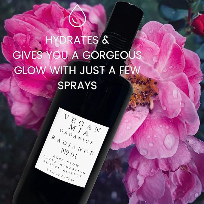 Organics - Radiance, Ultra-Hydrating Rose Water Spray for Face and Neck, Face Mist with Organic Rose Flower Essence, Facial Mist for All Skin Types, Hydrates Dry and Dull Skin, 3.4 fl oz-BrightBean Baby