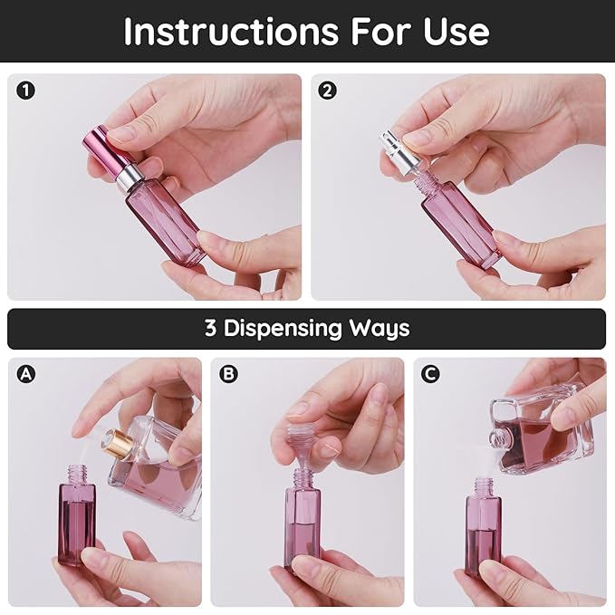 Segbeauty 10ml Mini Perfume Atomizer, 10 Pack Refillable Travel Size Bottles for Cologne, Empty Organizer Dispenser With Fine Mist Sprayer, Portable Leak-proof Bottle-BrightBean Baby