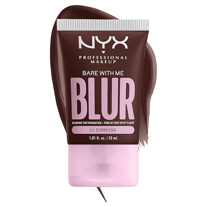 NYX PROFESSIONAL MAKEUP Bare With Me Blur Skin Tint Foundation Make Up with Matcha, Glycerin & Niacinamide - Espresso-BrightBean Baby