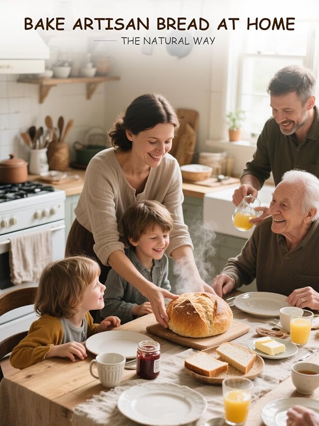 Sourdough Bread Baking Kit with 2 Pack 9" Round Banneton Proofing Baskets, Bread Baking Supplies with Cotton Liner, 430 Scraper, 304 Lame, Dough Whisk, Sourdough Starter Kit Gift