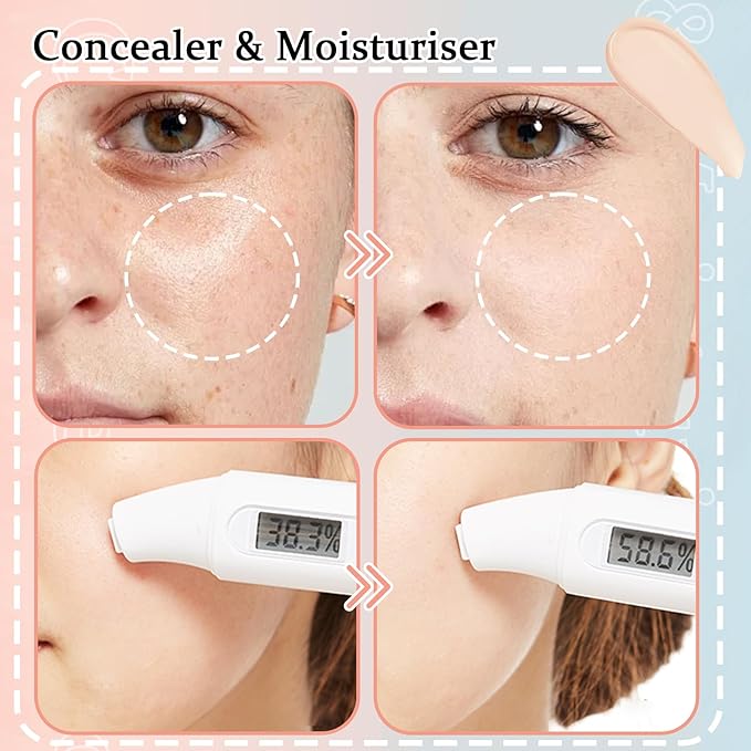 Full Coverage Concealer Foundation,Oil Control Long Lasting Lightweight BB Cream Tinted Face Moisturizer with SPF 50+ PA+++,Moisturizing CC Cream Liquid Foundation Makeup Brush Set（2 Pack）-BrightBean Baby