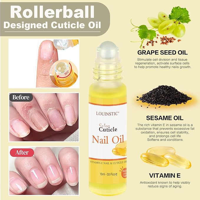 2PCs Gel Nail Polish Remover - 30ML,Fast & Easy, with Roller Cuticle Oil, No Need to Wrap and Soak, Remove Gel Polish in 2-5 Minutes at Home, No Damage to Nails, with Cuticle Pusher Tool,Nail File-BrightBean Baby