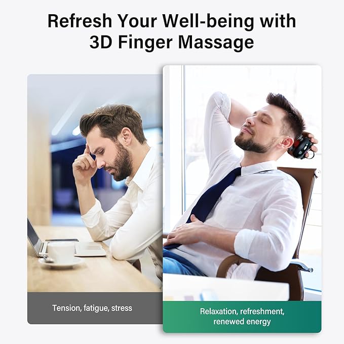 arboleaf Scalp Massager Electric, Portable Head Massager Scalp Stress Relax, Waterproof 6 in 1 Hair Massage with 8 Removable Claws, Rechargeable Hair Head Scratcher, Gifts for Her Him-BrightBean Baby