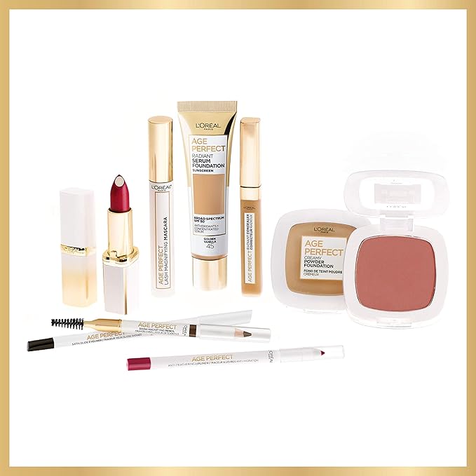 L'Oreal Paris Age Perfect Creamy Powder Foundation Compact, 345 Hazelnut, 0.31 Ounce-BrightBean Baby