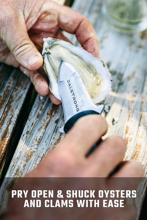 Dalstrong Clam Oyster Knife- 3” Shellfish & Oyster Shucker Clamp Knife - Gladiator Series Elite - Forged HC German Steel - Crab Eating Utensils- G10 Handle - W/Sheath- NSF Certified