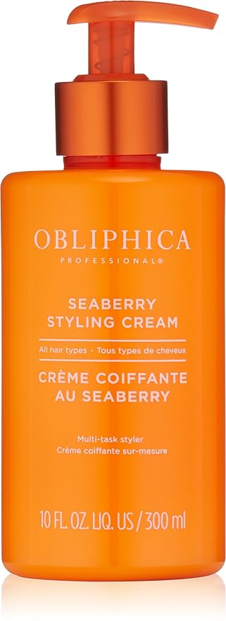 Obliphica Seaberry Styling Cream for Women - Anti-Frizz Control, Normal Hair Products, Damaged Repaired Hair - Hair Mask & Treatment for Protecting Hair & Scalp - 10 Fl Oz-BrightBean Baby
