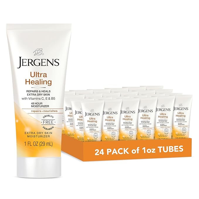 Jergens Ultra Healing Dry Skin Moisturizer, Travel Size Body and Hand Lotion, 1 Oz (Pack of 24)-BrightBean Baby