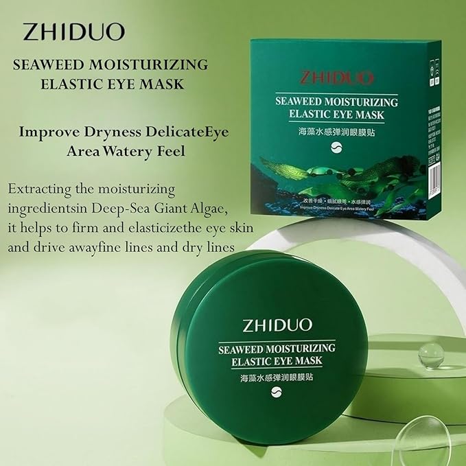 Under Eye Patches - 24K Gold Eye Mask,Moisturizing Serum for Firming, Brightening, and Relieving Eye Fatigue - Under Eye Patches for Dark Circles and Puffiness (seaweed)-BrightBean Baby