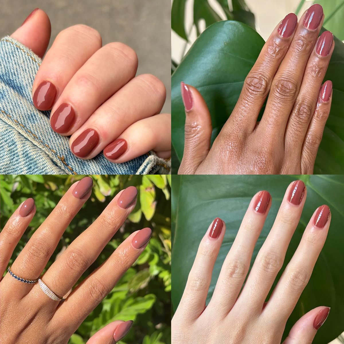 Olive & June Gel Polish | UV LED Nail Lamp Needed | Long Lasting Formula | Up to 21 Days of Wear | Damage-Free Removal | Salon-Quality Manicure, Pedicure at Home | JJ Cinnamon Brown-BrightBean Baby
