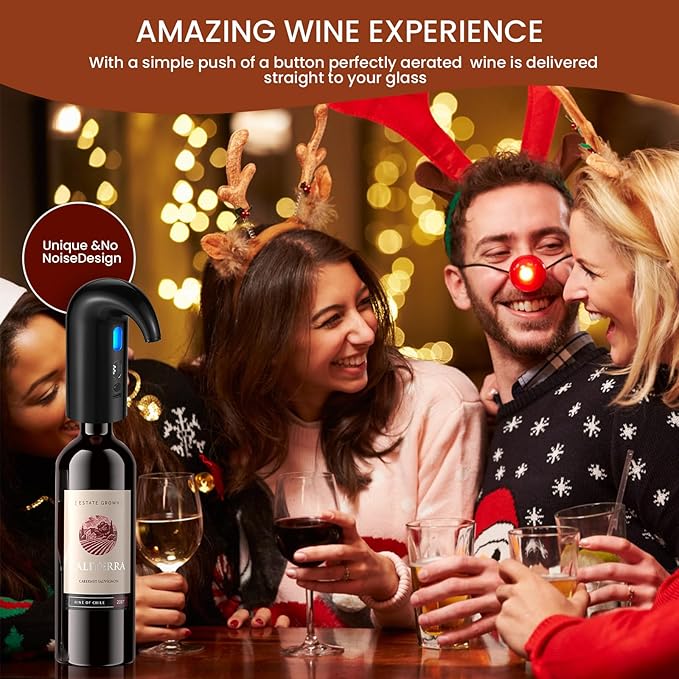3-in-1 Electric Wine Aerator, Decanter & Dispenser Set – USB Rechargeable Automatic Wine Pourer, Ideal Gift for Wine Lovers