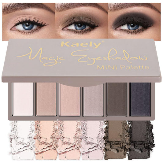 Kaely 6 Color Mini Nude Eyeshadow Palette Makeup, Highly Pigmented Eye Shadow Palette Waterproof, Natural Matte Eye Shadow Palette, paleta de sombras de ojos, Vegan & Cruelty-free, 01-BrightBean Baby