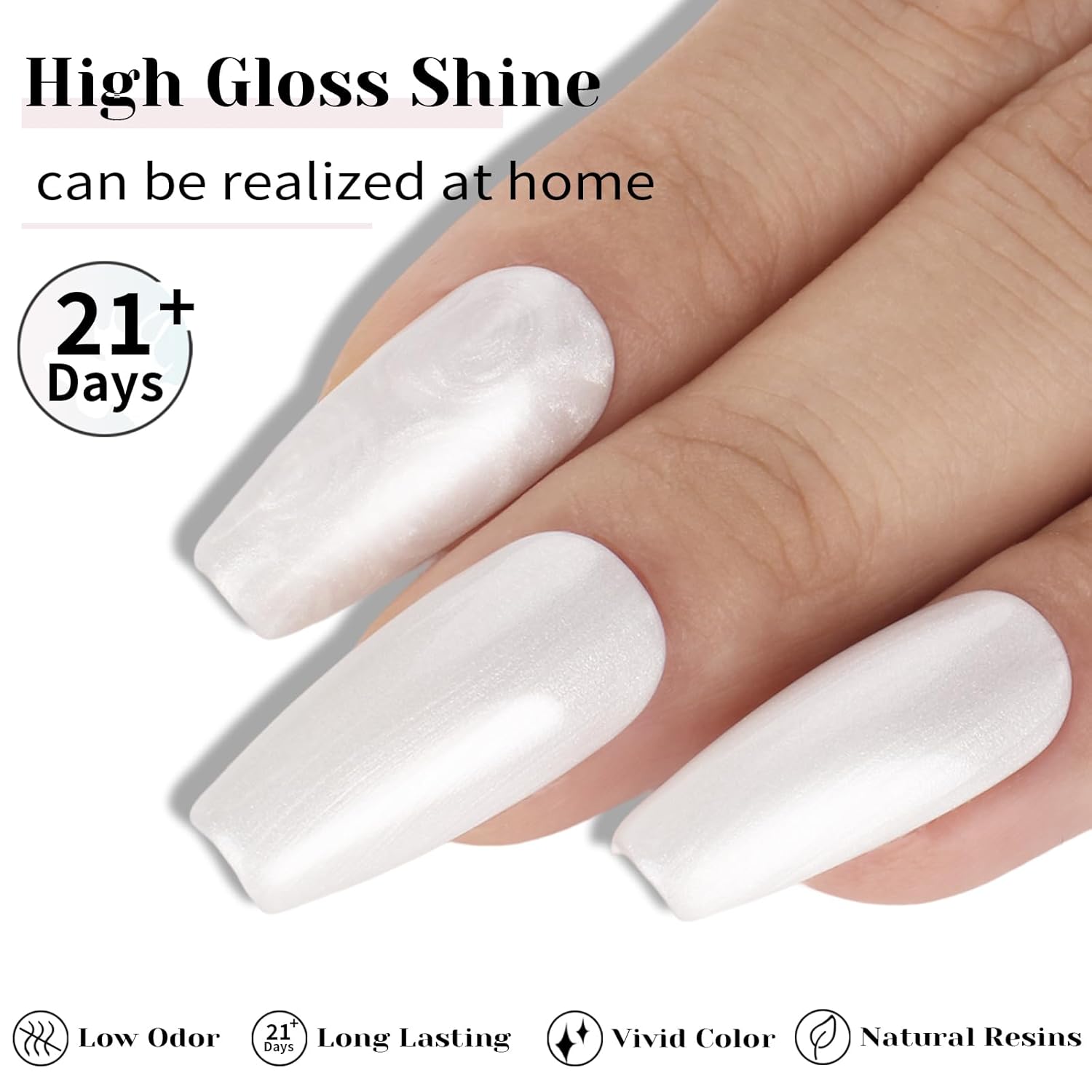 White Pearl Gel Nail Polish - 0.51 fl oz Pearl White Shimmer Gel Polish for Manicure Salon or DIY Nail Art At Home - GP0029-BrightBean Baby