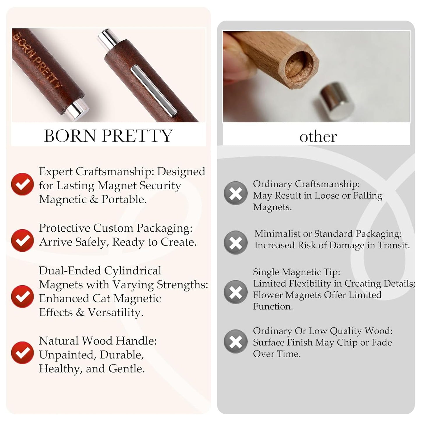 BORN PRETTY 3 in 1 Nail Magnet, Multifunctional Cat Magnetic Eye Nail Polish Magnet Pen, 3D Magnetic Nail Polish Stick for Home DIY, Salon, Studio Nail Art Design Tools-BrightBean Baby