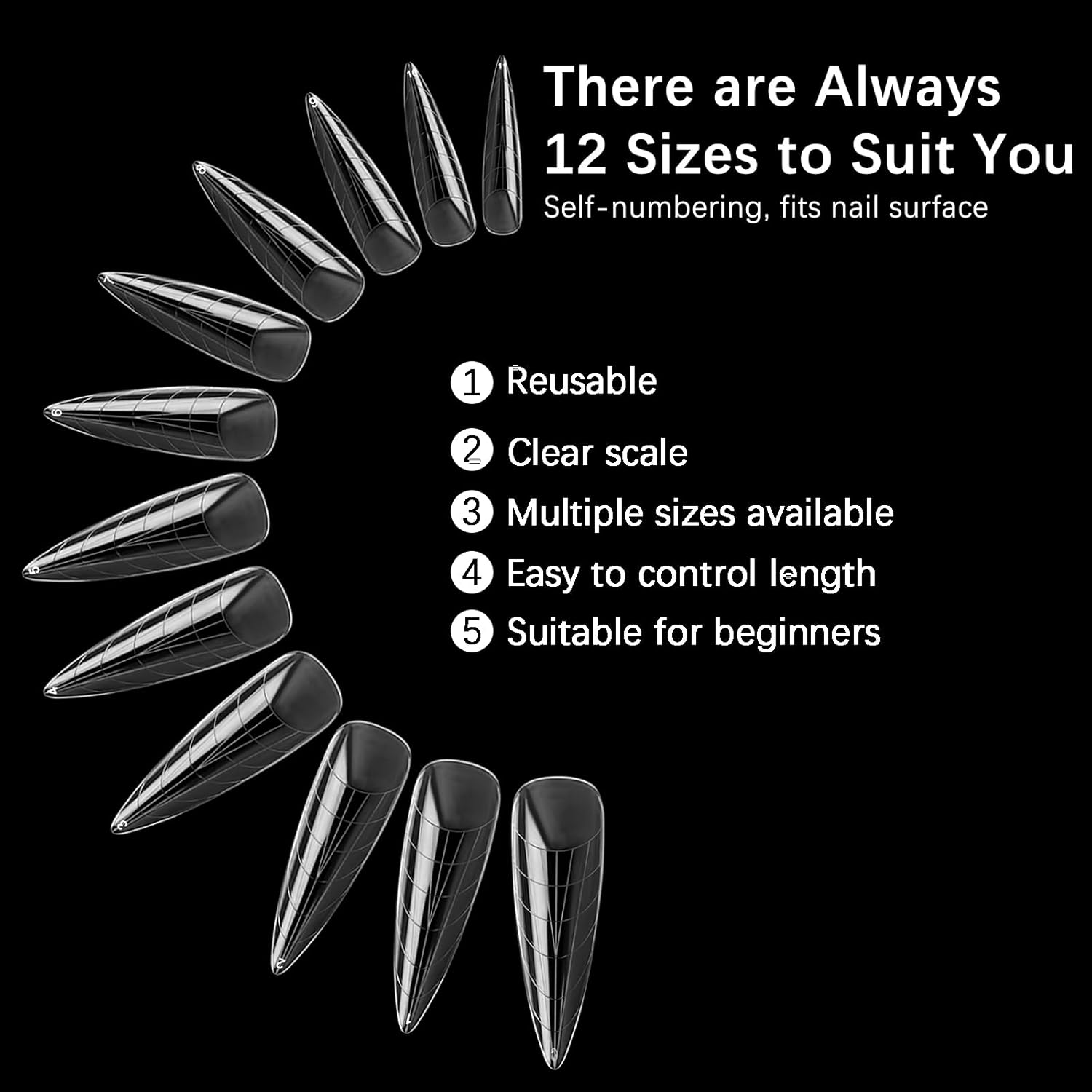 120 Pcs Poly Extension Gel Dual Nail Forms Nail Molds With Scale Builder Coffin Nail for Gel Manicure Nail Art Design Salon DIY at Home (Long Water Drop Dual Nail Forms Set)-BrightBean Baby