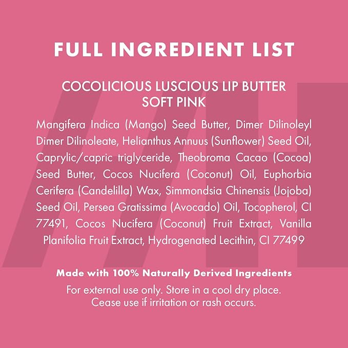 100% Natural Tinted Lip Butter Sleeping Lip Mask Clean Petroleum Free Lip Moisturizer and Conditioner for Dry Lips Intensive Lip Balm and Lip Therapy Skin Care with Mango butter (Light Pink)-BrightBean Baby