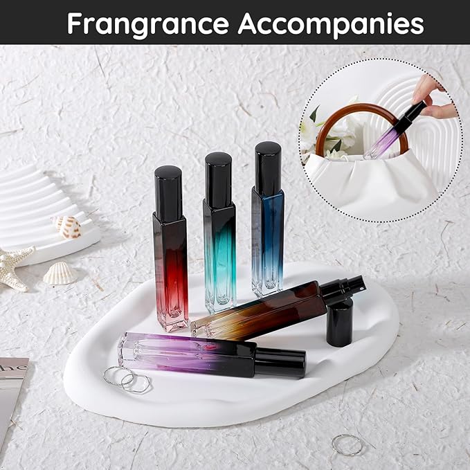 Segbeauty 0.34oz Mini Travel Spray Bottle, 10Pcs Glass Refillable Atomizer Spray Bottle for Perfume, 10ml Empty Perfume Atomizer Fine Mist, Portable Travel Cologne Sprayer with Refill Tool-BrightBean Baby